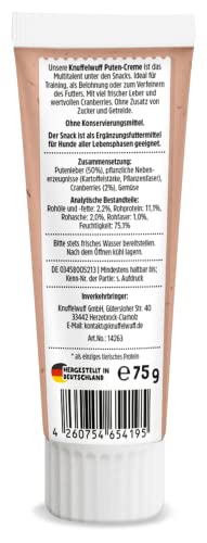 Knuffelwuff Tuben Snack Hunde Leckerlis Pute 3er Pack - mit extra viel frischem Fleisch - ohne Konservierungsmittel, ohne Zusatz von Zucker und Getreide - Ideal auch für Welpen - Made in Germany
