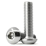 8-32 x 1/2' Button Head Socket Cap Bolts Screws, 304 Stainless Steel 18-8, Allen Hex Drive, Fully...