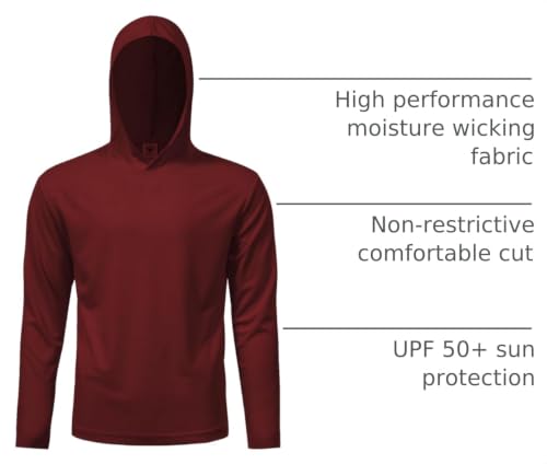 Image of 5 Pack Men's UPF 50+ Sun Protection Hoodie Shirts Long Sleeve Shirts Quick Dry Lightweight for Running Workout Hiking Fishing