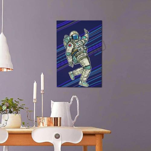 JIUJIUJIU Modern Poster and Prints Dancing Astronaut Wall Art Painting Mural Artwork for Living Room Decoration. Frameless 30 * 45cm Frameless 30 * 45cm