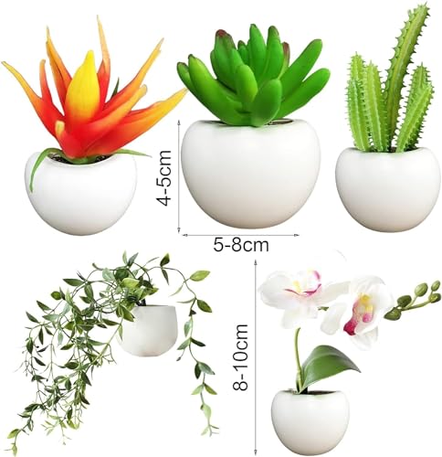 Imán decorativo 3D plantas verdes para nevera miniatura 5