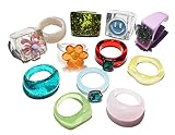 Little star shop Resin Rings for Women Trendy Rings Thick Rings for Women Y2K Acrylic Rings for Wome