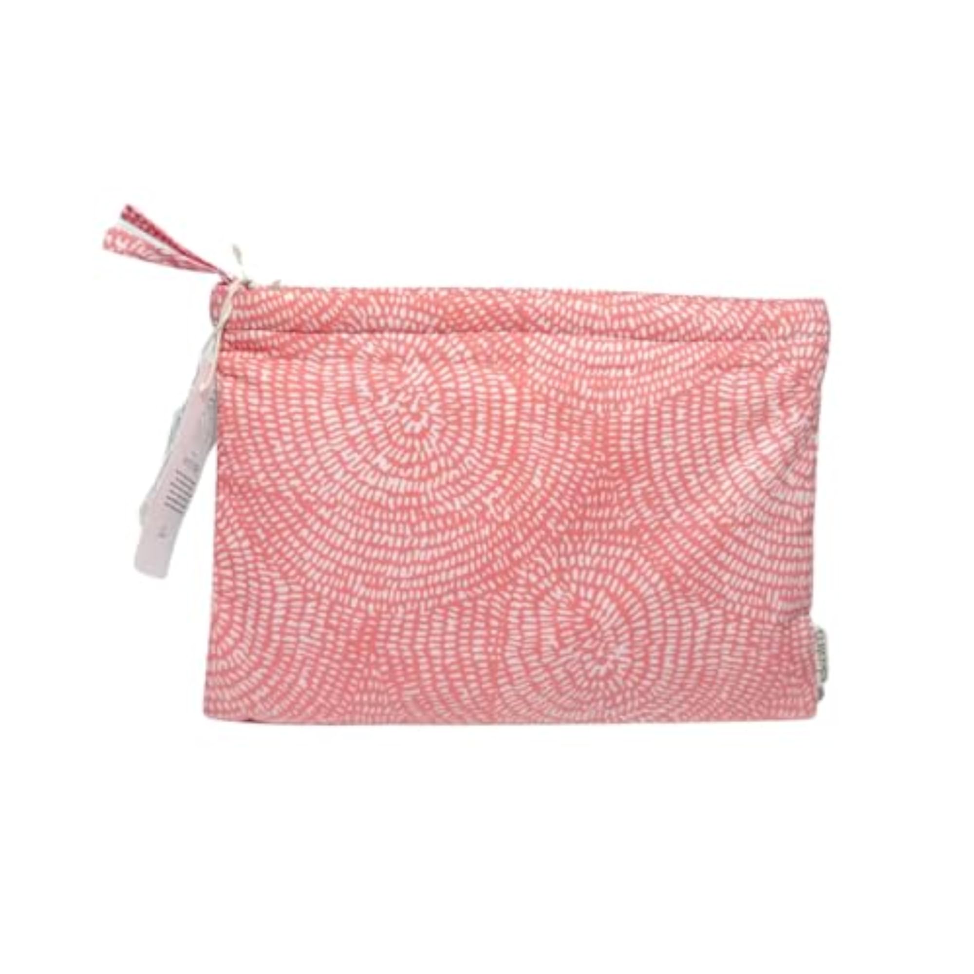 Cotton Travel Organizer Pouch, Pink Dots Design