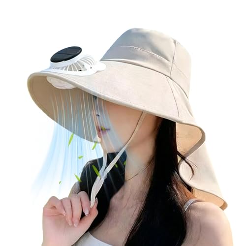 Casquette solaire anti-UV avec ventilateur USB et rabat de cou respirant