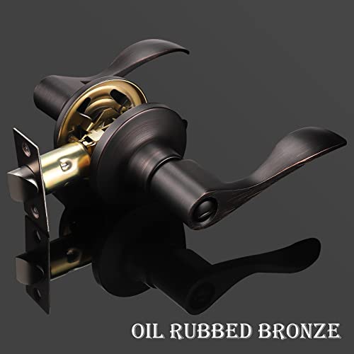 Gobekor 5 Pack Privacy Door Levers Interior Door Handles Oil Rubbed Bronze Lever Door Handles With Lock Bedroom Door Handles Interior Bathroom Door Lock Hardware #TOP1