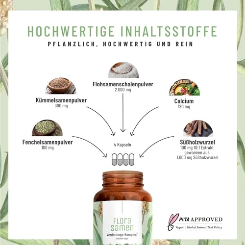 Flohsamenschalen-Kapseln Naturtreu mit 2000 mg hochdosiert