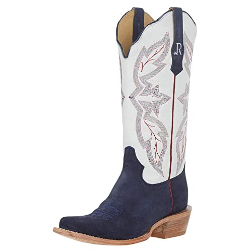 R Women Blue Roughout 13in White Boot
