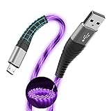 Micro USB Cable 3FT, Fast Charging Android Charger LED Light Up Phone Charger Cord for Huawei Mate SE, Samsung Galaxy S7/S6/J7,LG,HTC,Sony,Moto,Kindle,PS4 and More