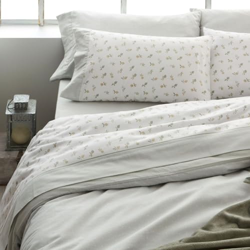 Burrito Blanco | Sábanas de Franela de algodón | Cama de 90cm. (+Medidas Disponibles) | Diseño 578 | Color Menta (90x190/200cm.)