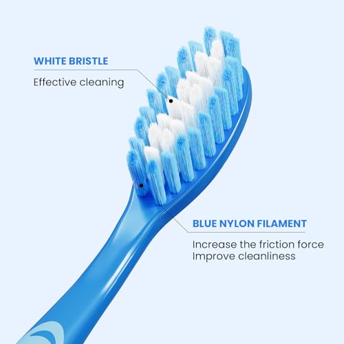 Image of Manual Medium Bristles Toothbrush for Adults,Whitening Toothbrush with Spiral Medium Bristles for Smoke Tea Coffee Stain, Deep Plaque Removal, Rounded Bristle Tips for Gentle Cleaning, 5 Pack