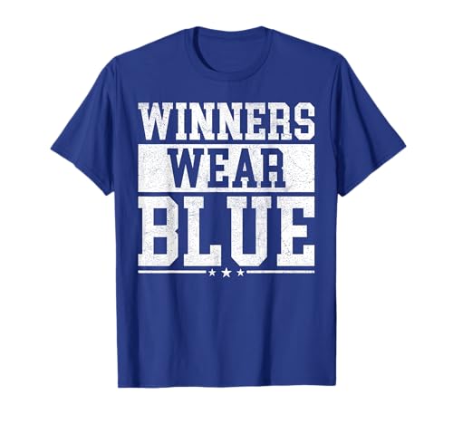 Winners Wear Blue Color War Team Camp Wear Spirit Game T-Shirt