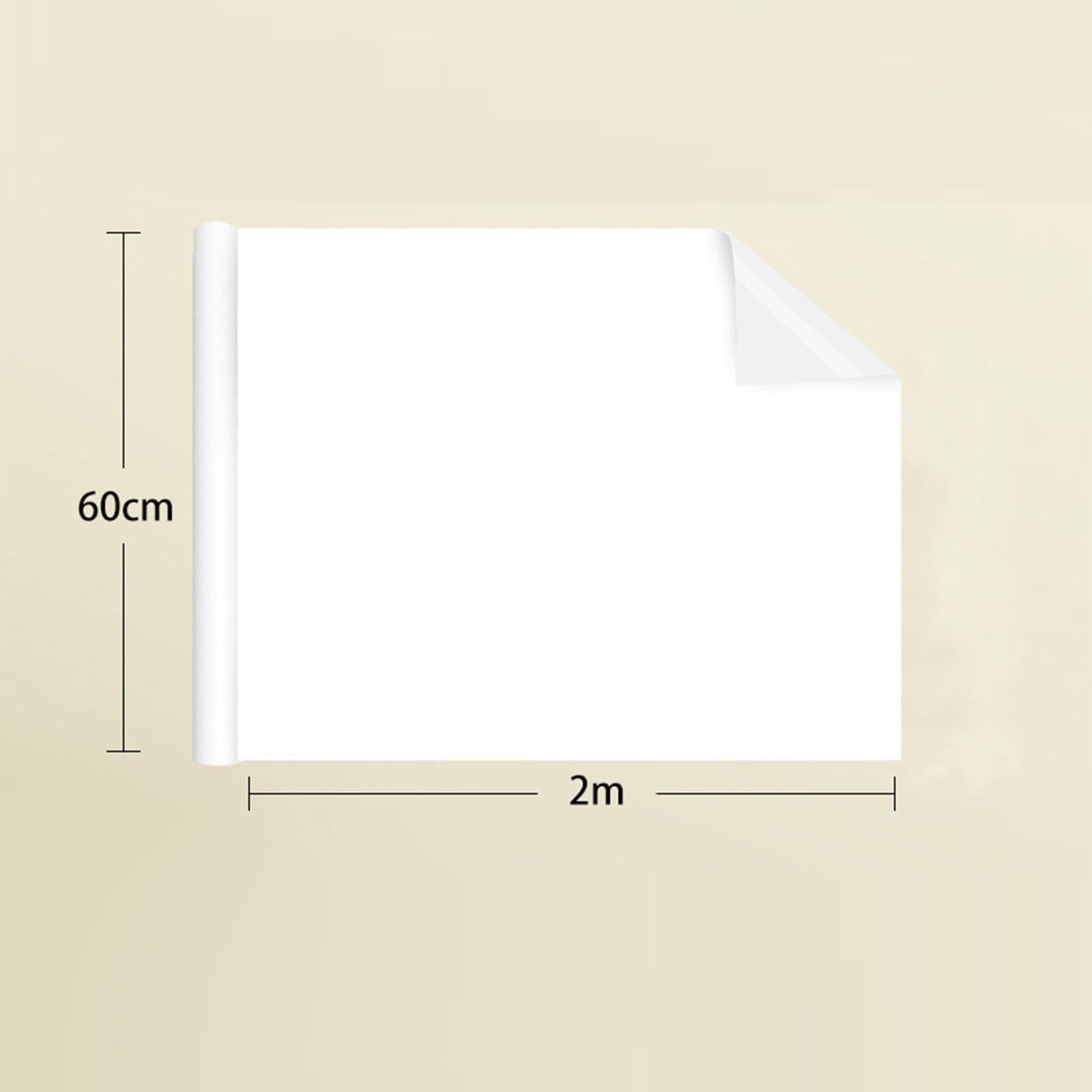 Rouleau de Tableau Blanc Autocollant, Surface Inscriptible et Effaçable, PET, Facile à Appliquer, Adapté, 60cmx2m blanc