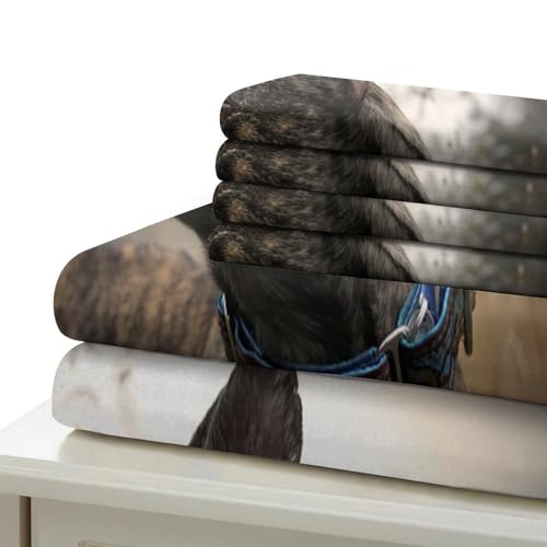 Parure de lit lévrier 140x200cm finition premium microfibre confortable effet 3D