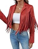 Kurze Jacke aus Kunstwildleder mit Fransen für Damen, Mode 2026, Motorradjacke mit Quasten...