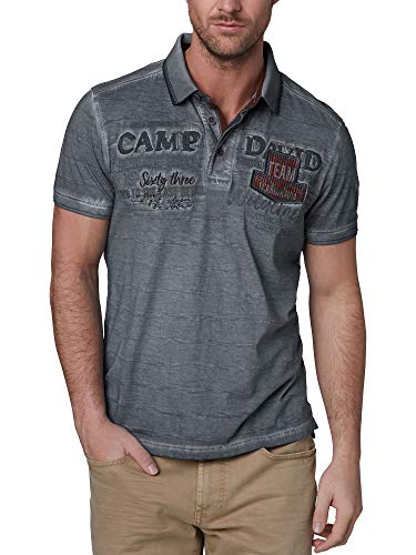Preisvergleich Produktbild Camp David Herren Oil Dyed Polo mit Artworks und Streifen