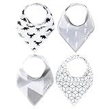 Baby Bandana Drool Bibs for Drooling and Teething 4 Pack Gift Set For Boys “Wild Set” by Copper Pearl