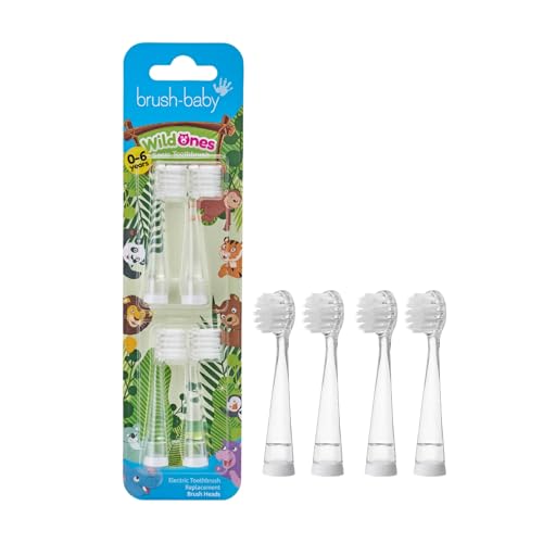 Brush-Baby WildOnes Replacement Brush Heads (for Ages 0-6 Years) Pack of 4