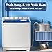 Auertech Portable Washing Machine, 40lbs Twin Tub Washer Mini Compact Laundry Machine with Drain Pump, Semi-automatic 24lbs Washer 16lbs Spinner Combo for Dorms, Apartments, RVs