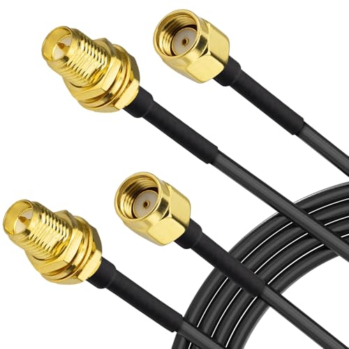 Superbat RPSMA WLAN Antenne Verlängerungs kabel 5m (2 Stück)：RP-SMA Stecker auf Buchse RG174 Koaxialkabel für Drahtlose Mini PCI Express PCIE Netzwerkkarte USB WiFi Adapter...