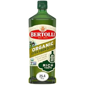 Bertolli Organic Extra Virgin Olive Oil, Rich Taste, First Cold Pressed, Contains Polyphenols, 25.4 fl oz