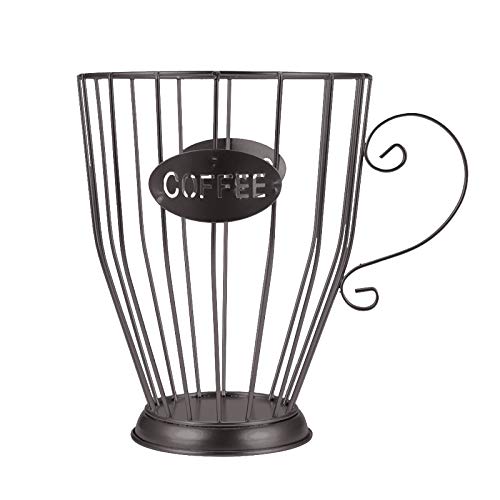 POWSTRO K Coffee Pod Holder, Counter Holders for K Cup, Nespresso Pod store for Coffee Cup Basket and Organizer Mug, for Home Kitchen Bar Tearoom Mesa Black (large size)