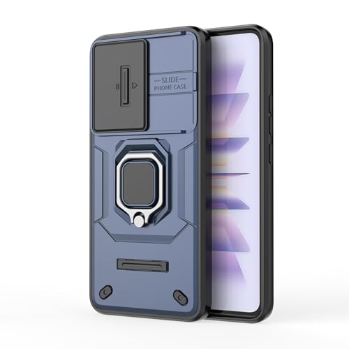 Image of CamShield Pro Case with Slide Camera Protection and 360 Protection Ring Stand Bumper Back Case Cover for Mi Redmi K60 5G (Blue)