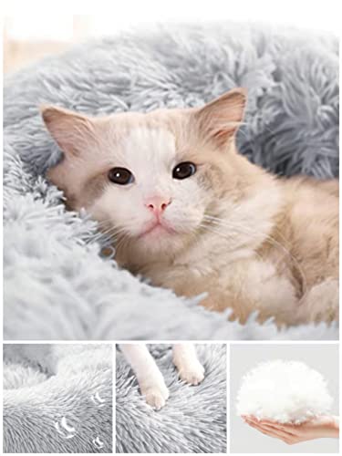 Geizire-Cat-Beds-for-Indoor-Cats-Cat-BedSmall-Dog-Beds-for-Small-Dogs-24-Washable-Donut-Calming-Round-Cat-BedSoft-Fluffy-Warm-and-Cozy-Anti-Anxiety-Cuddler-Joint-Relief-Cat-Bed-Dog-Bed