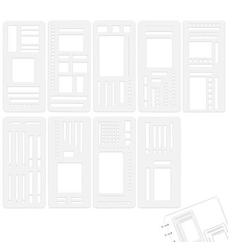 ValueBargain - 9Pcs Calendar Stencils for Planners, Planner Stencil with Coils Discs & Rings, Reusable Dot Grid Journal Stencils for Drawing & Checklists - -7%