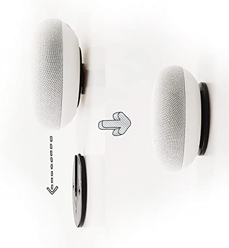 sciuU Rotatable Disc Wall Mount Holder, [2 sets] Detachable Universal Stand, compatible with Google Home mini, External Hard Drive, Portable Smart Speaker, Router, TV Box, Smartphones, etc. - Black