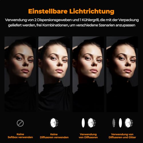 K&F CONCEPT 90cm Octagonal Softbox Schnellmontage w/Gitter+Diffusor+Tasche – Ansicht 6