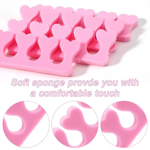 Piriuuo 12 Pcs Sponge Toe Separators for Pedicure, Soft Foam Toe Separators Comfortable Toe Separators for Women Flexible Toe Spacers for Pedicures Toe Dividers for Women Nail Art Pedicure Manicure
