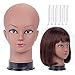 HLRM Tête de mannequin Afro Pour la Création de Perruque maquette Chauve Mannequin Poupée avec des épingles de perruque