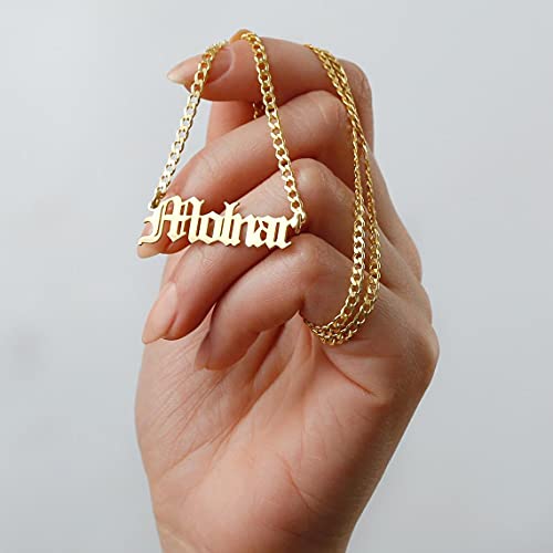 EVER2000 Custom Name Necklace, 18K Gold Plated Nameplate Personalized Jewelry Gift for Women3