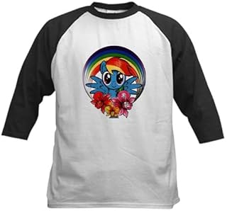 CafePress My Little Pony Rainbow Dash Flowers Baseball Jerse Kids Cotton Baseball Jersey, 3/4 Raglan Sleeve Shirt