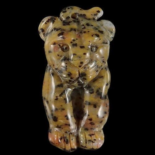 BH12003# Gorgeous 100% Natural Gemstone Hand Carved Wild Animal Leopard Head Cheetah Agate pendant Men Bead