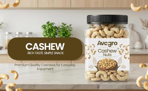Image of Avogro Premium Whole Cashews 1KG | Natural Kaju Crunchy Dry Fruits for Snacking Baking Cooking Desserts Hygienically Packed