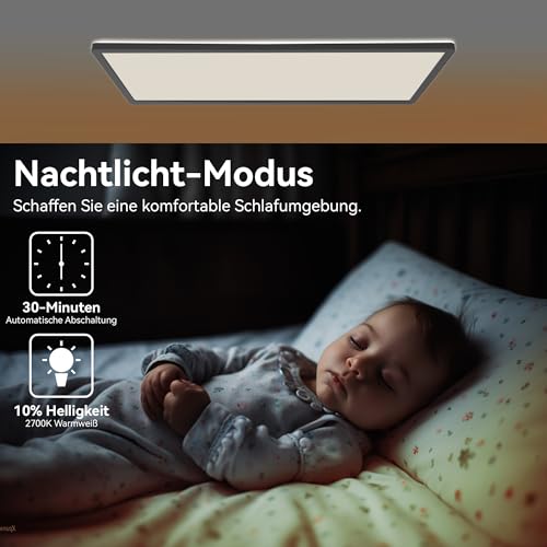 ONDTA Black Ceiling Light 22W, 58x20cm 2700K-6500K Dimmable with Remote Control, IP44 Waterproof Bathroom Lights Ceiling, Modern Simple Thin LED Panel for Kitchen, Bedroom, Hallway, Office - Cosy Home Interiors ONDTA Black Ceiling Light 22W, 58x20cm 2700K-6500K Dimmable with Remote Control, IP44 Waterproof Bathroom Lights Ceiling, Modern Simple Thin LED Panel for Kitchen, Bedroom, Hallway, Office - Image 5