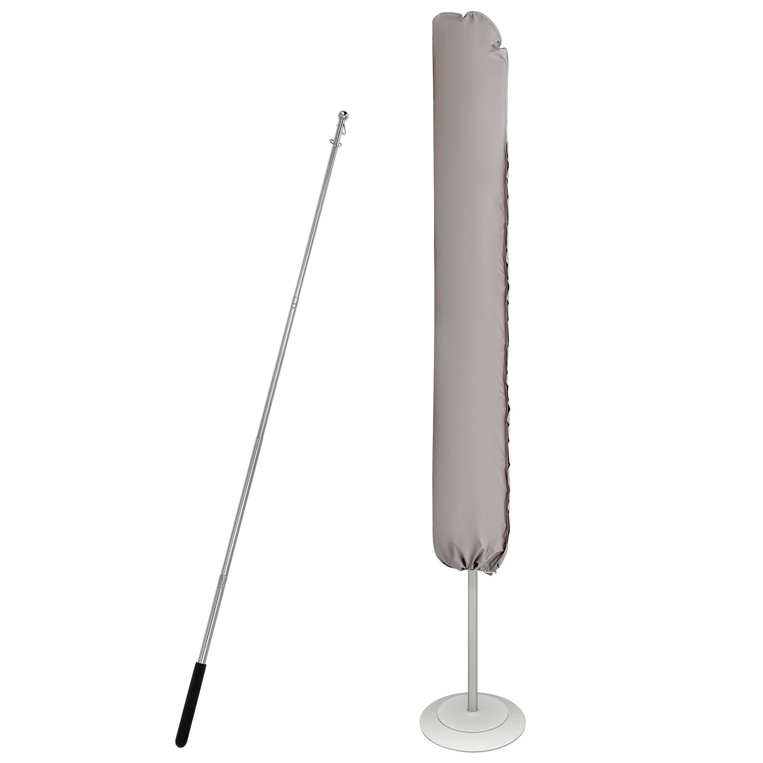 Housse Imperméable pour Parasol 300 cm, avec Tige de Montage, Fermeture Éclair Invisible - 175×30,5/36,5 cm, Résistante aux UV