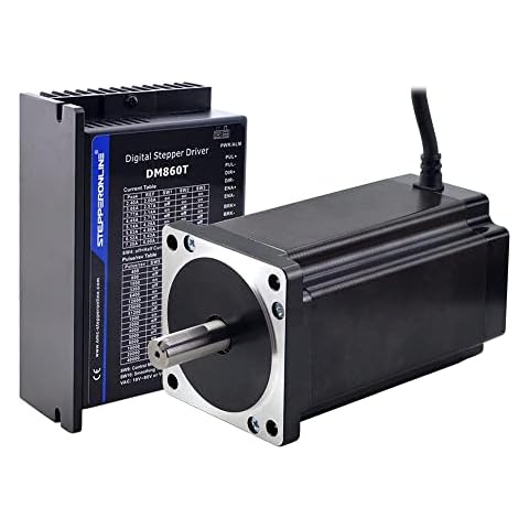 STEPPERONLINE 1 Achse Schrittmotor CNC Kit 12,0 Nm 6A Nema 34 Schrittmotor & Schrittmotor Treiber 2,4-7,2A 18-80VAC/ 36-110VDC für CNC Graviermaschine,3D Drucker Cover