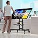 ONKRON Mobile TV Stand on Wheels for 32-70 Inch TVs, max Load 99 lbs, Low Height TV Portable Stand with Shelf, VESA 100x100-600x400, Height Adjustable TV Cart Rolling TV Stand with Tilt Black