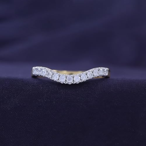 SAVEARTH DIAMONDS 0.33 CT 2MM Lab Created Moissanite & Lab Grown Diamond Half Eternity Curved Wedding Band Sterling Silver for Women with 2.5MM Width, Gift For Her4