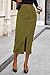 PRETTYGARDEN Corduroy Skirt Women Fall Fashion 2026 High Waisted Pencil Midi Skirts Business Casual Work Office Winter Outfit (Green,8)