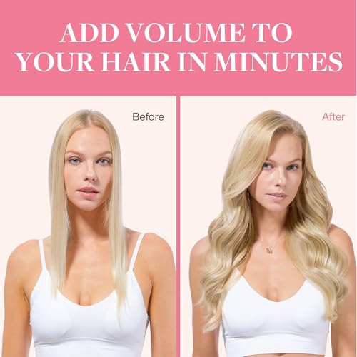Image of GOO GOO Clip in Hair Extensions Real Human Hair, Remy Human Hair Extensions Clip ins for Women, Natural Human Hair, 14inch 150g 9Pcs, 18D /22F Dirty Blonde Highlights