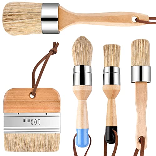 Wlot Chalk And Wax Paint Brush Round Wax Brushes For Waxing Furniture cover