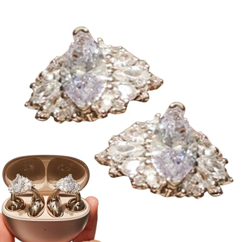 Bijoux pour Écouteurs À Clip,Clip pour Écouteurs en Forme De Nœud avec Strass | Accessoires Élégants pour Écouteurs Ouverts en Voyage Extérieur Maison...