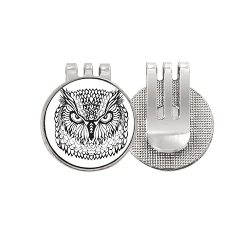Marqueur de balle de golf magnétique hibou oiseau en émail grand œil