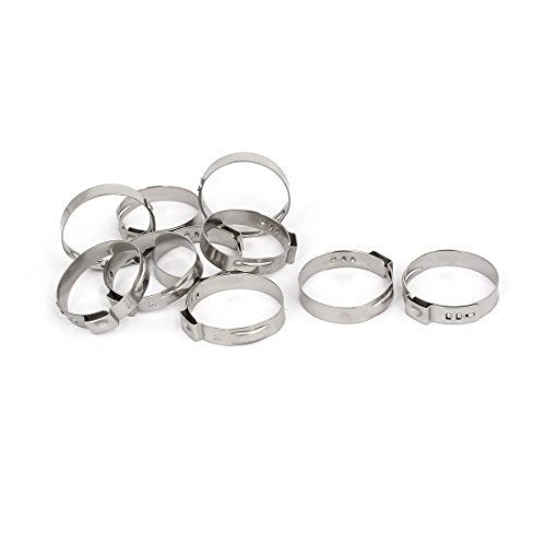 Aexit 28mm-31.1m 304 Clamps Stainless Steel Adjustable Cable Pipe Tight Hose Strap Clamps Clamps 10pcs