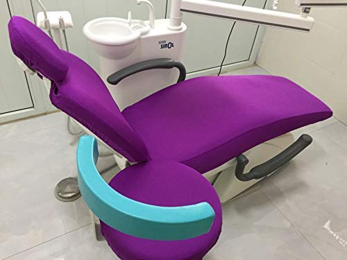 Dental Chair Unit Dentist Cover Sleeves Elastic Protector Washable Headrest Backrest Purplish Red <1 Set>