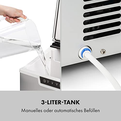 Klarstein Eiswürfelmaschine Klein, 3L Eiswürfelbereiter, Eiswürfelmaschine für 20kg Crushed Eis & Eiswürfel, Mini-Eiswürfelmaschine, Mittelgroße Eiswürfel, Eiswürfelbereiter Selbstreinigend – Bild 6