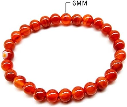 COLORFUL BLING Carnelian Crystal Stretch Bracelets Natural Gemstone Orange Carnelian Bracelet Healing Mediation Beaded Bracelet for Women Men - Image 2